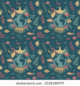 This image is a vector flat art seamless pattern.