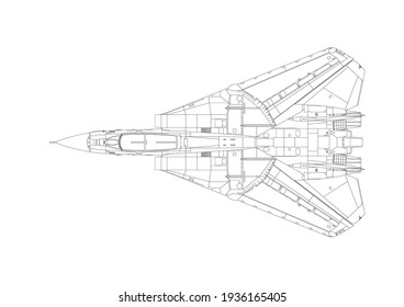 This image is a vector illustration of an architectural design airplane that is used to plan or design a development or even for an airplane building project.