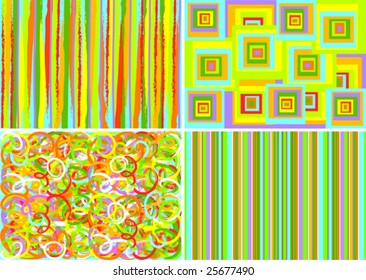 This image is a vector illustration and can be scaled to any size without loss of resolution. four varicolored bright backgrounds