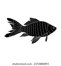 This image is a vector illustration of a fish with white background