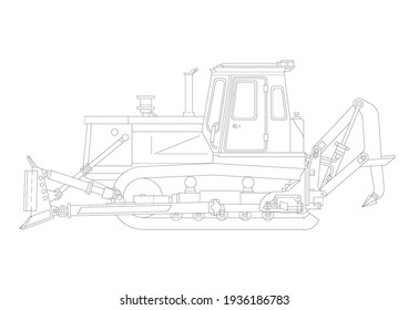 Esta imagen es una ilustración vectorial de equipos pesados como topadoras, excavadoras, camiones mixer, etc., que a menudo se utilizan para un proyecto de construcción de edificios o carreteras y otros.