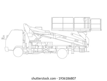 This image is a vector illustration of heavy equipment such as bulldozers, excavators, mixer trucks, and so on which are often used for a building or road construction project and others.
