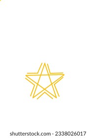This image is a vector illustration of a yellow star, suitable for logos and designs, against a white background.