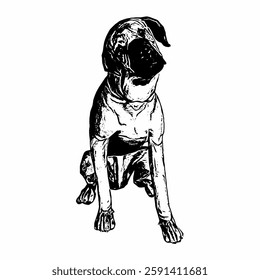 This image are vector illustrations of Brazilian dog breeds in poses and expressions. The black-and-white style with sharp details uniquely captures the physical characteristics and natural 