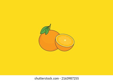 This image is a vector of orange fruit that can be used as a symbol, background, and education for kids