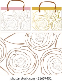 This image is a vector ornamental from roses. There is designer idea of bags and gift paper wrapping and pattern
