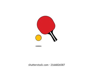 This image is a vector of a ping pong bat that can be used as a symbol, background and education