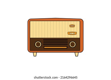 This image is a vector of a radio that can be used as a symbol, background or education for children