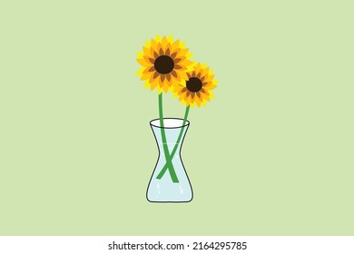 This image is a vector of a sunflower that can be used as a symbol, background or education for children