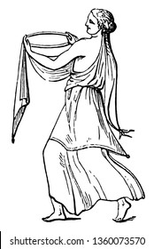 Esta es la imagen de los Vestaes. Los sacerdotes vírgenes de Vesta, que trabajaron en el dibujo de la vintage de su templo o en la ilustración de su grabado.