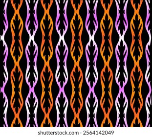 This images showcase modern batik patterns with geometric and repetitive designs. The motifs appear symmetrical with decorative elements arranged systematically, creating a dynamic