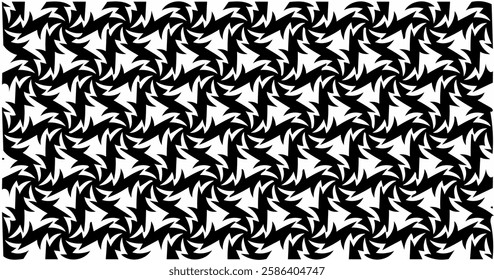 This images showcase various black-and-white motif designs with repetitive patterns.The patterns feature geometric, floral, and abstract elements, making them suitable for decoration or graphic design