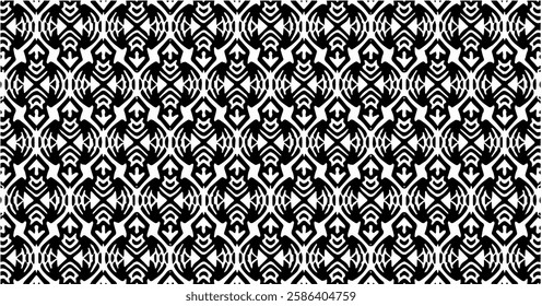 This images showcase various black-and-white motif designs with repetitive patterns.The patterns feature geometric, floral, and abstract elements, making them suitable for decoration or graphic design