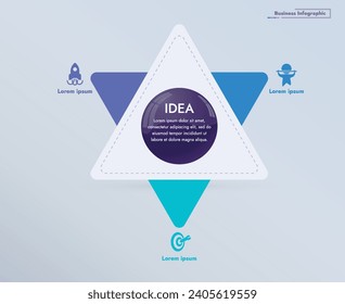 This infographic image features a modern and minimalistic design that illustrates an information process or sequence of events in a business. For presentations, websites or brochures.