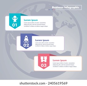 This infographic image features a modern and minimalistic design that illustrates an information process or sequence of events in a business. For presentations, websites or brochures.