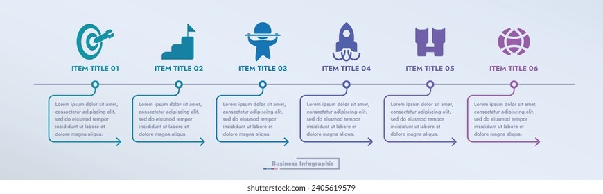 This infographic image features a modern and minimalistic design that illustrates an information process or sequence of events in a business. For presentations, websites or brochures.