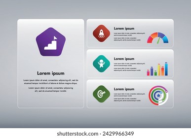 Esta imagen infográfica presenta un diseño moderno y minimalista que ilustra un proceso de información o secuencia de eventos en un negocio. Para presentaciones, sitios web o folletos.