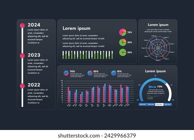 This infographic image features a modern and minimalistic design that illustrates an information process or sequence of events in a business. For presentations, websites or brochures.
