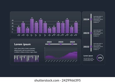 This infographic image features a modern and minimalistic design that illustrates an information process or sequence of events in a business. For presentations, websites or brochures.