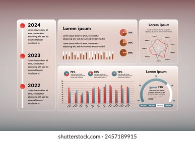 This is an infographic image illustrating business processes. It is a template, vector illustration file that includes signs, symbols, diagrams and abstract elements.