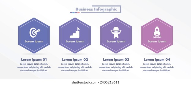 This infographic reflects a modern and creative business process design. The unique design and graphic interpretation add expressiveness and clarity to the image in the presentation and information.