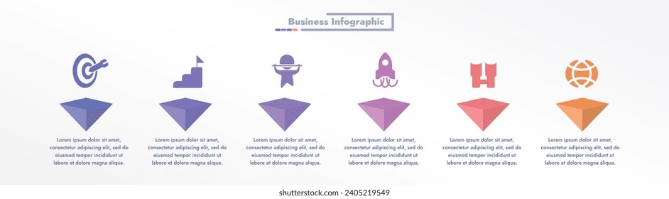 This infographic reflects a modern and creative business process design. The unique design and graphic interpretation add expressiveness and clarity to the image in the presentation and information.