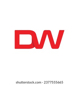 this is an initial logo of letter DW in bright red color in bold modern style