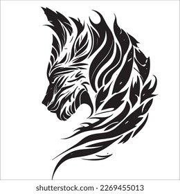 This ink splatz tiger head vector illustration is a bold and striking design, featuring intricate details of the tiger's fur, whiskers, and stripes.