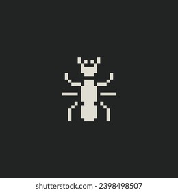 this is insect icon use one bit style in pixel art with white color and black background ,this item good for presentations,stickers, icons, t shirt design,game asset,logo and your project.