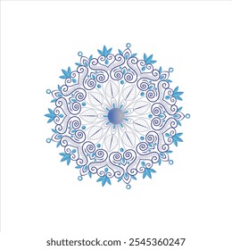 This intricate blue and white mandala design features a protective "evil eye" center, surrounded by layers of floral and geometric patterns. With elegant symmetry, it evokes calm and harmony