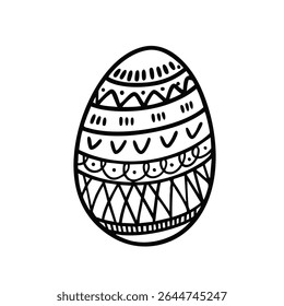 This is an intricate Decorative HandDrawn Easter Egg adorned with beautiful patterns