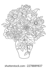 Esta intrincada ilustración floral es perfecta para los amantes del color de todas las edades. Cuenta con una variedad de pétalos y hojas, listos para ser llevados a la vida con sus herramientas de coloración favoritas.