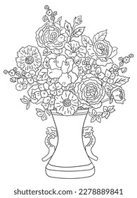 This intricate flower illustration is perfect for coloring enthusiasts of all ages. It features a variety of petals and leaves, ready to be brought to life with your favorite coloring tools.