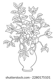 This intricate flower illustration is perfect for coloring enthusiasts of all ages. It features a variety of petals and leaves, ready to be brought to life with your favorite coloring tools.