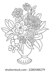 This intricate flower illustration is perfect for coloring enthusiasts of all ages. It features a variety of petals and leaves, ready to be brought to life with your favorite coloring tools.