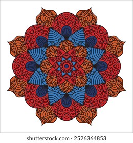 Este intrincado diseño de mandala presenta una armoniosa mezcla de patrones geométricos, que irradia desde el centro en una perfección simétrica. El diseño muestra detalles delicados, con líneas superpuestas, 