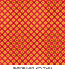 This intricate seamless pattern combines geometric shapes with delicate floral elements, creating a harmonious blend of nature and design.