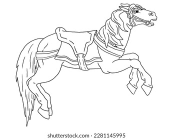 This intricately designed horse outline illustration is perfect for coloring book enthusiasts of all ages.  it's easy to color and sure to provide hours of creative enjoyment.