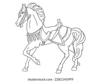 This intricately designed horse outline illustration is perfect for coloring book enthusiasts of all ages.  it's easy to color and sure to provide hours of creative enjoyment.