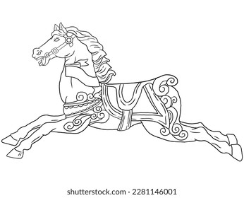 This intricately designed horse outline illustration is perfect for coloring book enthusiasts of all ages.  it's easy to color and sure to provide hours of creative enjoyment.