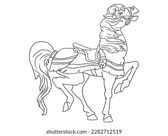 This intricately designed horse outline illustration is perfect for coloring book enthusiasts of all ages.  it's easy to color and sure to provide hours of creative enjoyment.