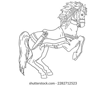 This intricately designed horse outline illustration is perfect for coloring book enthusiasts of all ages.  it's easy to color and sure to provide hours of creative enjoyment.