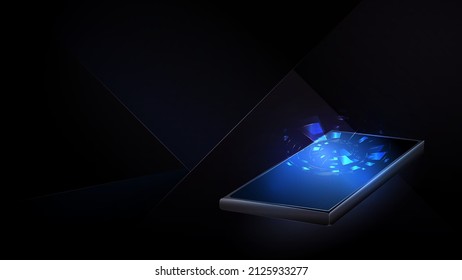 this is Iot technology background and futuristic and connection data device and phone connection