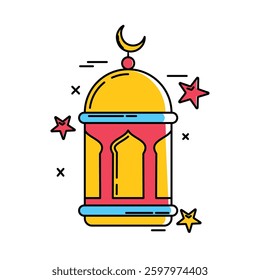 This Islamic lantern illustration represents the spirit of Ramadan and Eid celebrations.
