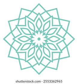 This Islamic mandala design features intricate floral and abstract patterns, blending tradition and modernity. Ideal for decor, art, and cultural projects, it reflects elegance and spirituality.