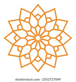 This Islamic mandala design features intricate floral and abstract patterns, blending tradition and modernity. Ideal for decor, art, and cultural projects, it reflects elegance and spirituality.