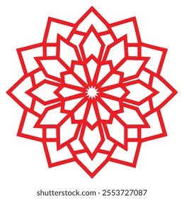 This Islamic mandala design features intricate floral and abstract patterns, blending tradition and modernity. Ideal for decor, art, and cultural projects, it reflects elegance and spirituality.