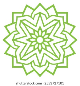 This Islamic mandala design features intricate floral and abstract patterns, blending tradition and modernity. Ideal for decor, art, and cultural projects, it reflects elegance and spirituality.