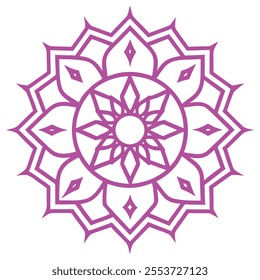 This Islamic mandala design features intricate floral and abstract patterns, blending tradition and modernity. Ideal for decor, art, and cultural projects, it reflects elegance and spirituality.