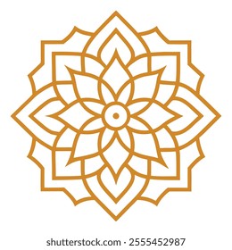 This Islamic mandala design features intricate floral and abstract patterns, blending tradition and modernity. Ideal for decor, art, and cultural projects, it reflects elegance and spirituality.